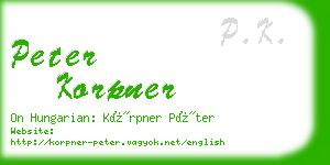 peter korpner business card